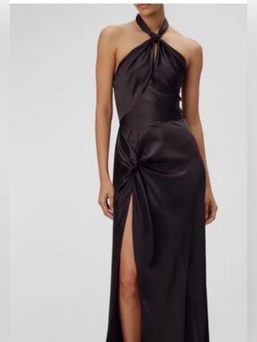 Ronny Kobo Samra Black Satin  Dress